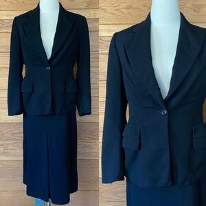 1930s vintage black wool skirt suit